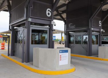 tollway booth station closeup at McAllen Anzalduas